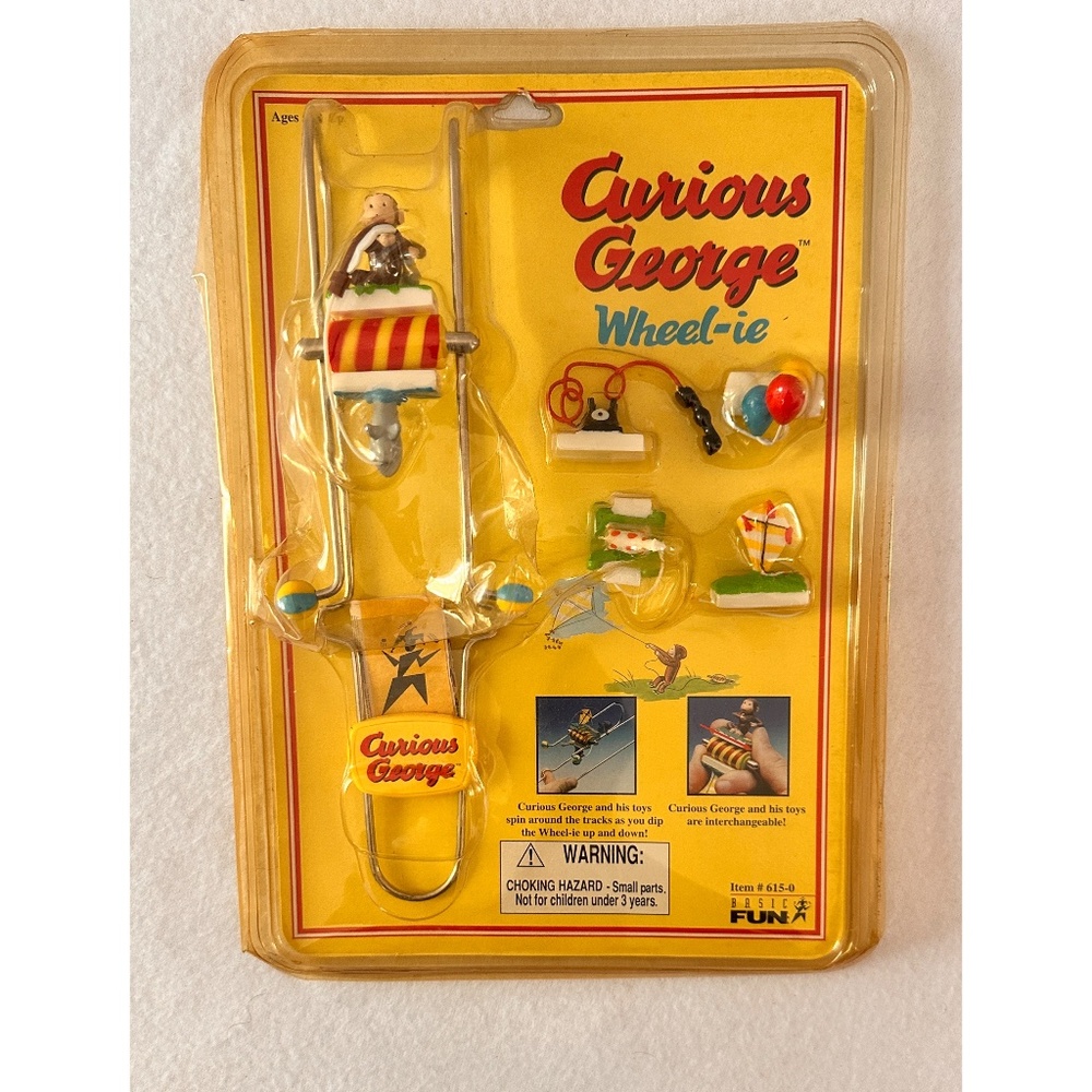 Curious George NIB 1996 Wheel-ie Collectible Toy Set